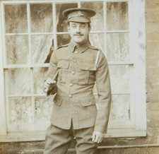 WW1 Photo Postcard British Royal Artillery Soldier Military Large Window