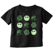 St Patrick's Day Shamrock Four Leaf Clover Toddler Boy Girl Youth T Shirt Tee