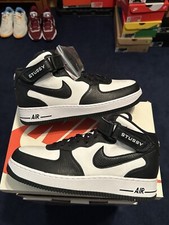 Nike Stussy x Air Force 1 Mid Black White for Sale | Authenticity