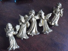Lot of 5 Vintage 1960s Plastic Angel Girl Figurines 1 3/8" Tall