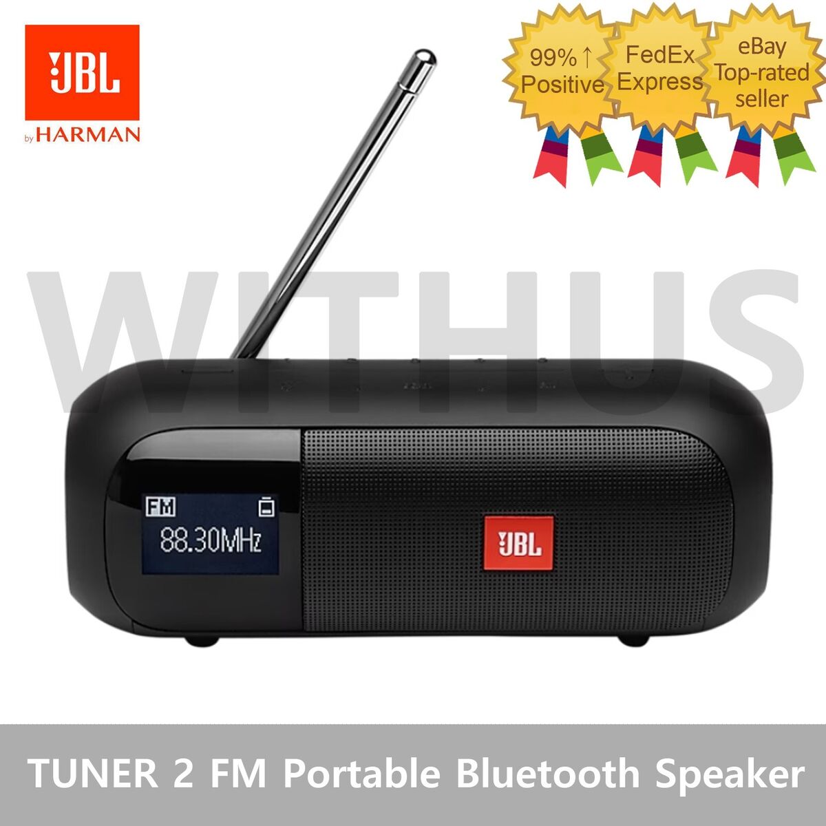 JBL TUNER 2 FM Portable FM Radio & Bluetooth Speaker Black JBLTUNER2BLK