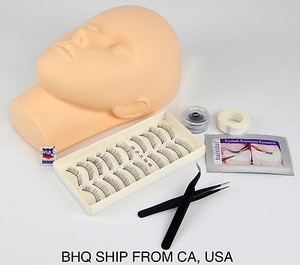 Mannequin Make Up Training Head Individual Eyelash Extensions Practice Set Kit