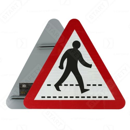 Pedestrian Crossing Sign Road Grade CE Marked RA2 Reflective Post Mount  Sign 544 | eBay