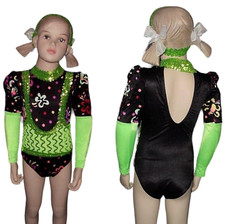 Outrageous LIME Child X-Small Dance Costume Leotard  Headband ONLY Jazz  Tap