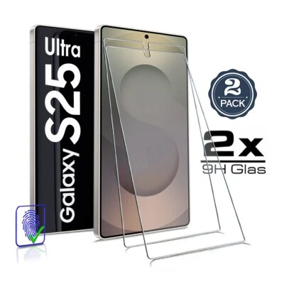 GUGAR 2X für Samsung Galaxy S25 Ultra - Panzerfolie Echt Glas Vollkleber 9H Schutzglas