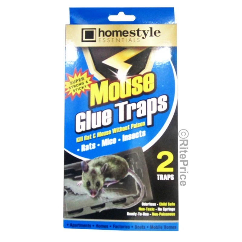 6 trampas (paquete de 3) trampas para ratones pegamento no tóxico tabla súper pegajosa rata trampas medianas Foto 3 de 4