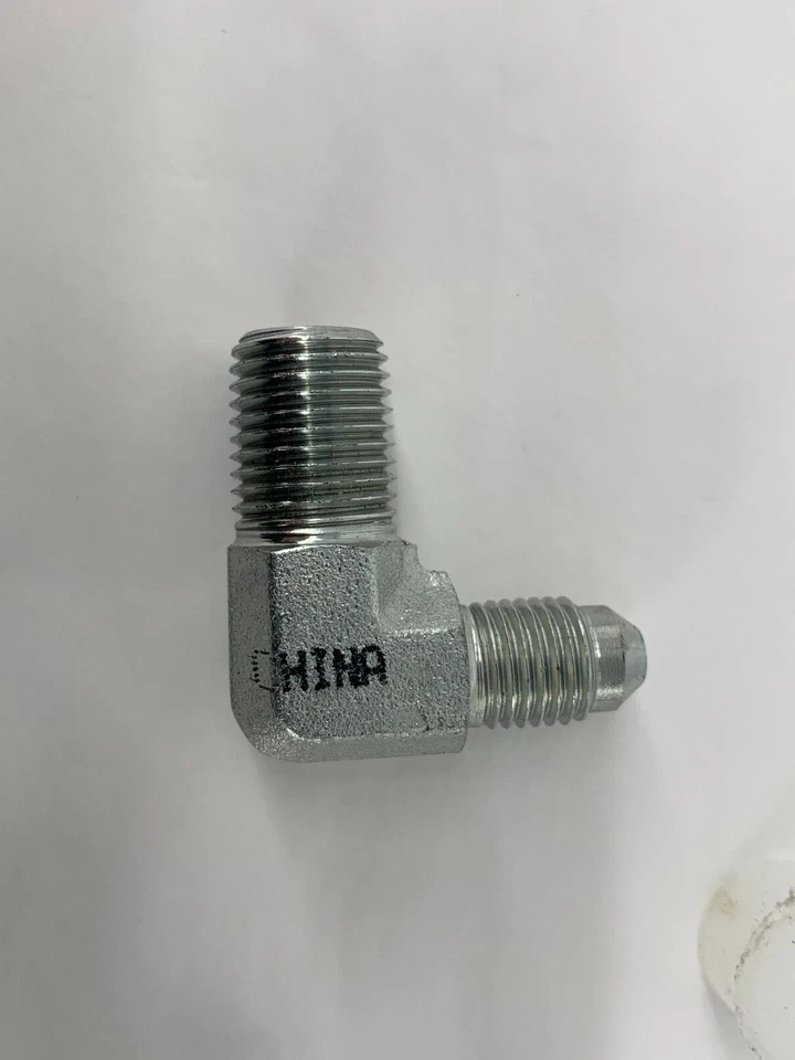 JIC #4 90 Degree Elbow 1/4″-18 NPT Hydraulic Male Adapter Lot of 10 - Image 3 of 4
