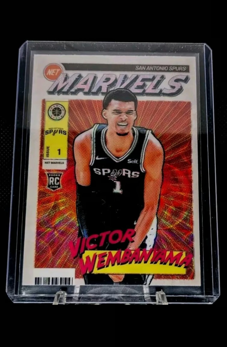 Victor Wembanyama 2023 Hoops Premium Stock #17 Retro Net Marvels