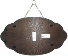 R)(T ORIGINAL 30s BLEMISHED VINTAGE MIRROR>27"x15"5KG>CURVY CLOUD SHAPE BEVELLED