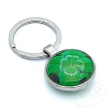 Lucky Four-Leaf Clover Keychain - Stylish Metal Frame, Perfect Gift