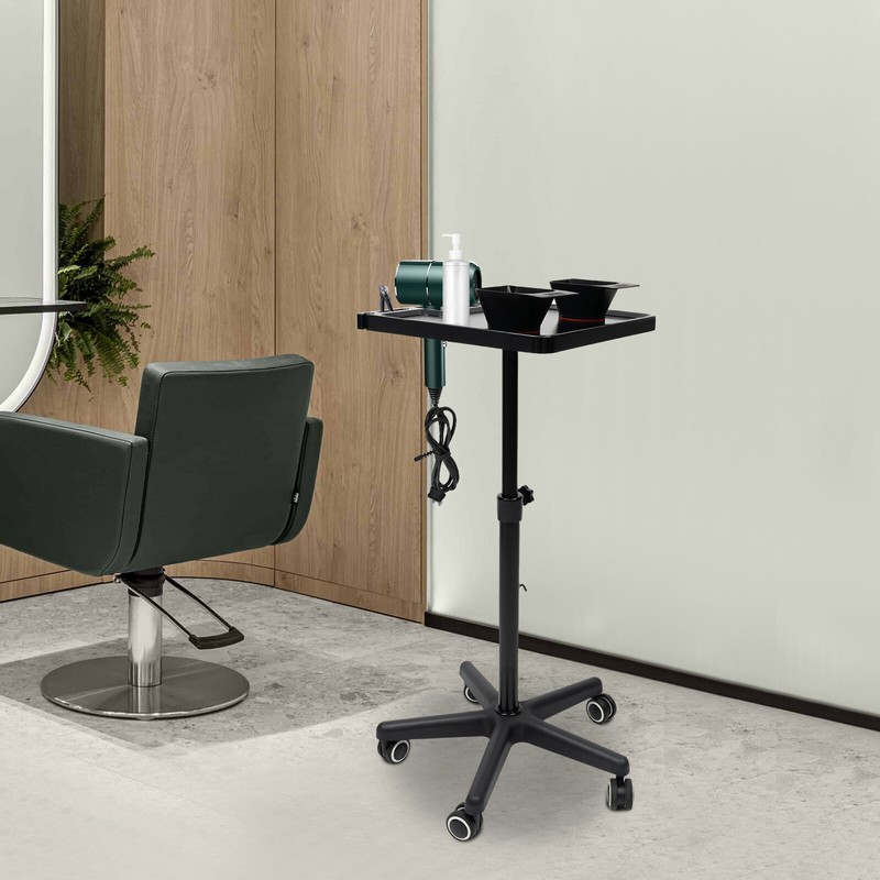 Rolling Salon Tray Cart, Hair Extension Tool / Height Adjustable for Hair Salon
