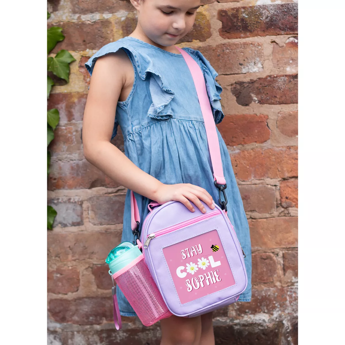 Personalised Lunch Bag Bumble Bee School Girls Kids Cooler Box