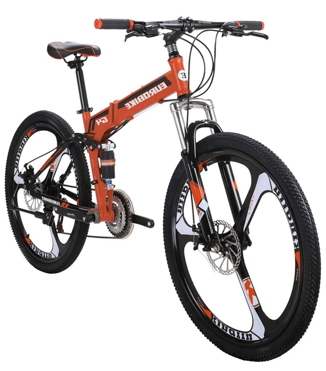 Folding Road Bike 26 Inch 21-Speed Dual Suspension Disc Brak