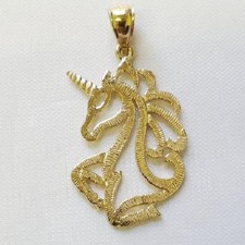 14k Yellow Gold UNICORN Pendant / Charm, Made in USA
