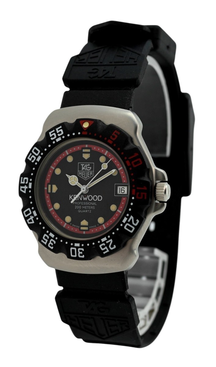 RARE NOS Tag Heuer 35mm Formula 1 Black/ Red Kenwood Dial F1 Watch