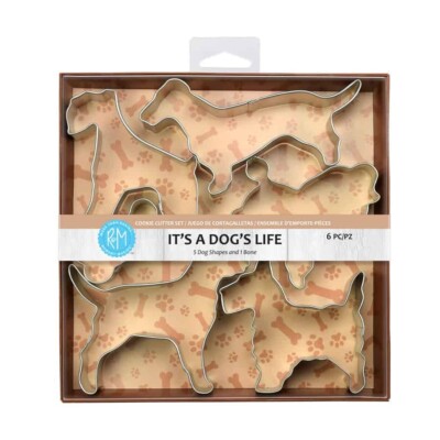 RM It's A Dog's Life 6 Piece Cookie Cutter Set, 5 Dogs and a Bone - New
