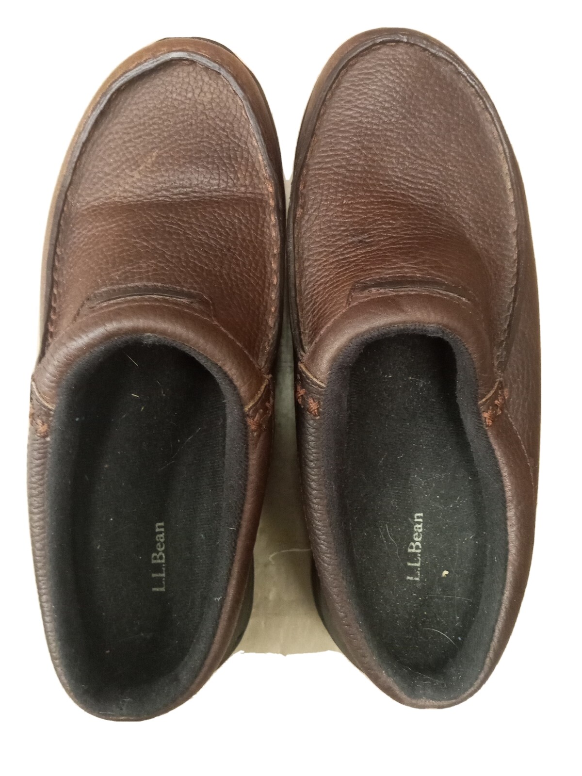 LL Bean Mens Leather Slip On Casual Comfort Shoes Mocs 268224 Brown ...
