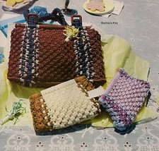 Vintage Striped Handbag Patterns FP1 Linda's Family of Macrame Purses
