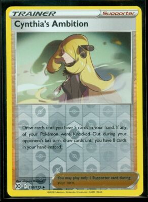 Pokemon - Cynthia's Ambition 138/172 - Reverse Holo -Brilliant Stars -NM/M - New