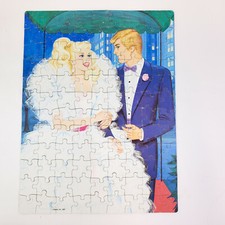 Vintage Barbie Puzzle Crystal Barbie  Ken Jigsaw Puzzle 100 Piece Mattel 1987