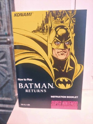 BATMAN RETURNS Super Nintendo SNES Original KONAMI 1993 Instruction Booklet ONLY