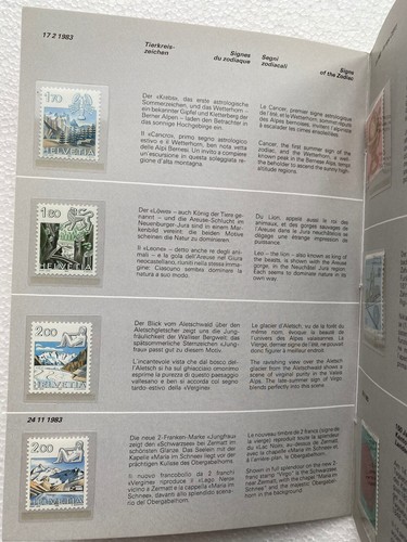 1983 Switzerland PTT Swiss Stamp Issues. Full Set in Presentation Book. MNH - Picture 7 of 9