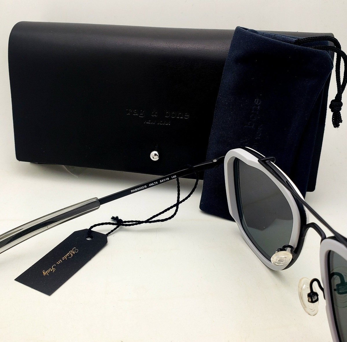 New Rag & Bone Sunglasses RNB 9002/S 4NLT4 54-19 Black-White 