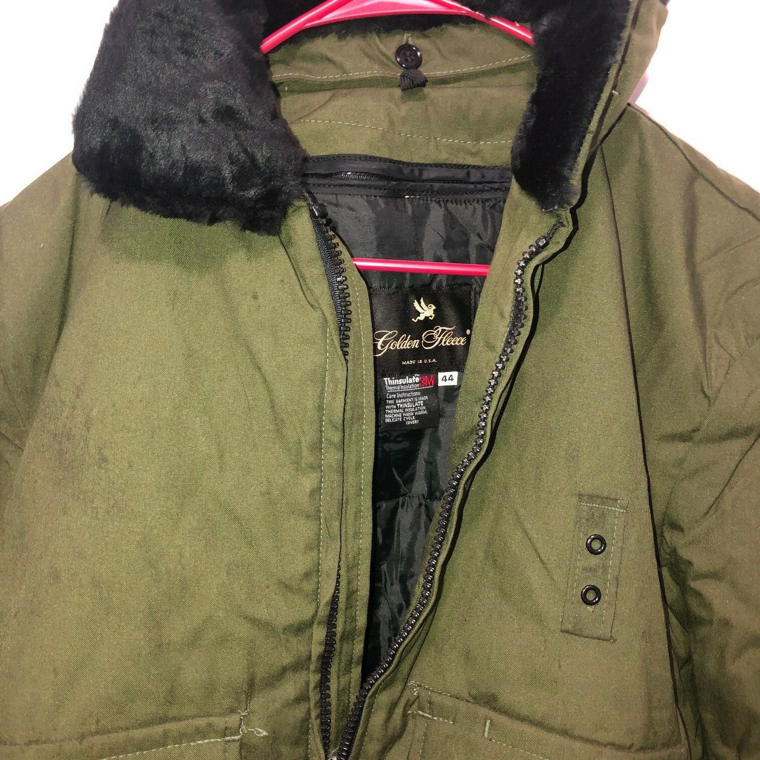 Golden Fleece Mens Field Jacket Made In USA SZ 44 Thi… Gem