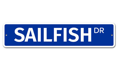 7293 SS Sailfish 4'' x 18'' Novelty Street Sign Aluminum