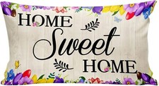 Home Sweet Home Spring Throw Pillow Covers,Lily Tulip Flower Throw Pillow Cover