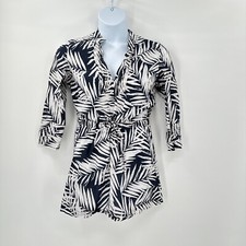 Banana Republic Hawaiian Dress  Medium Cover Up Navy Blue Resort Vacation Cruise
