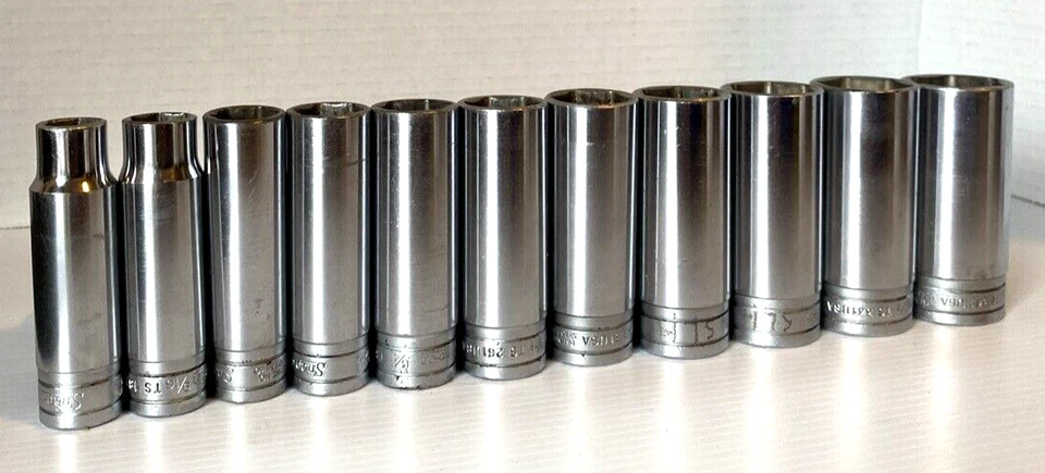 Snap-On Tools 1/2" Drive Deep Well 6 Point 11 Piece Socket Set 1/2" to 1-1/8" - Image 3 of 4