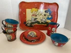 Vintage 1949 Ohio Art "She Loves Me, She Loves Me Not" Children's Tin Tea Set