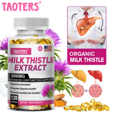 Milk Thistl Extract Silymari Veg Capsules 6000mg Liver Health Detox Cleanse