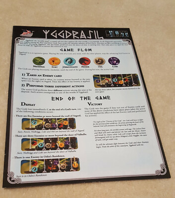 YGGDRASIL Z-Man Brettspiel - englischer Druck - 8 Seiten Regelbuch - Top Zustand
