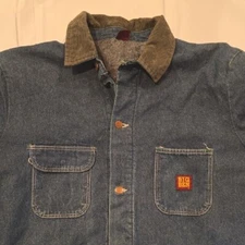Big Ben by Wrangler Men's Vintage Heavy Denim Chore Jacket Blanket Lining 48
