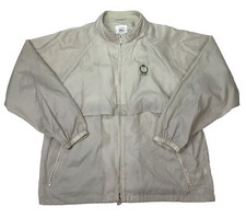 Vintage Izod Lacoste Beige Windbreaker Jacket Men's XLarge Golf Vented Nylon