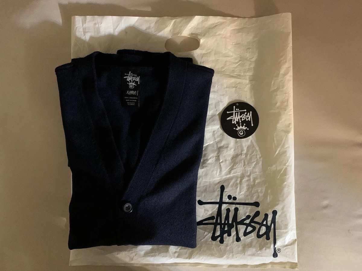 Stussy Classic 100% Lambswool Men's Vintage Cardigan Knit Stussy Classic 100% Lambswool Men's Vintage Cardigan Knit