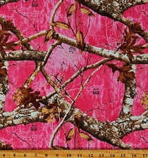 Cotton Edge 1 Realtree Camo Camoflauge Pink Fabric Print by Yard D768.78