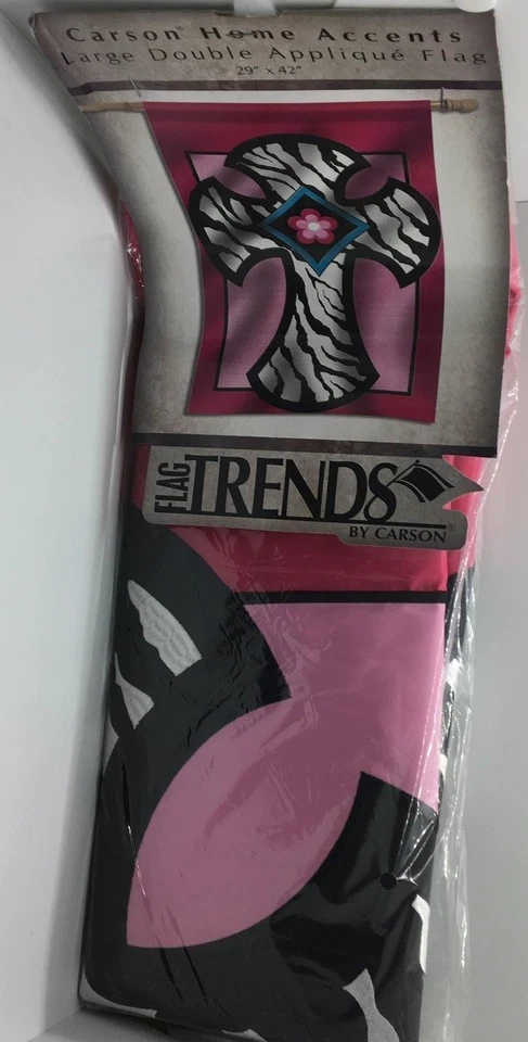 Apliques Cruz Cebra Carson Casa Bandera Flor Religiosa Decorativa 29" x 42" Foto 2 de 4