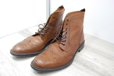 Stafford Men\'s Leather Wingtip Shoes, Brown, Sz 9.5 M Stafford Brown Leather Longwing Wingtip Dress Shoes, Size  main image 3