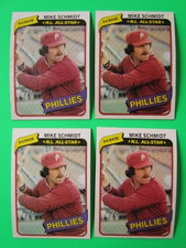 (4) Vintage 1980 Topps #270 HOF Mike Schmidt NM Lot Combine $hip F0227