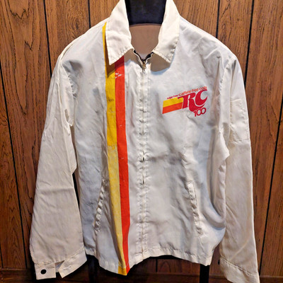 vintage 80s RC Cola 100 nylon jacket racing stripe light large