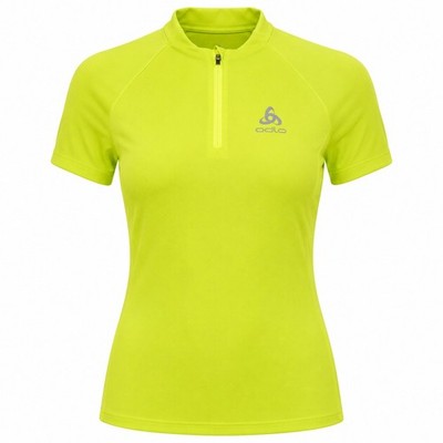 ODLO Essential 1/2 Zip Damen Funktionsshirt Kurzarm Lime Gr. S L