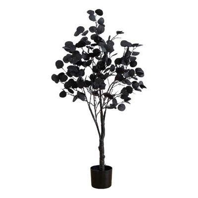 Nearly Natural 4ft Pre-Lit Halloween Black Eucalyptus Tree w/ 160 LED