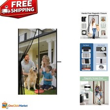 Contemporary Magnetic Screen Door with Hands-Free Closure - Fits 36" x 82"