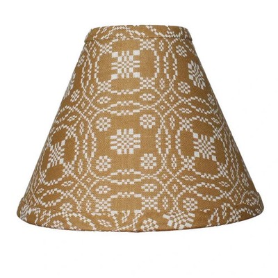 New Primitive Colonial Coverlet CREAM MUSTARD LOVERS KNOT LAMP SHADE Clip 10''