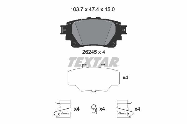 Rear Brake Pad Set Fits Lexus Toyota Textar 2624501 1 Year Warranty