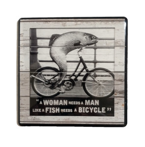 Guinness Beer Official Merch Magnet Woman Needs A Man Like Fish Needs A Bicycle