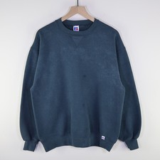 Vintage 90s Russell Athletic Blank Crewneck Sweatshirt Large Black Made in USA